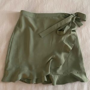 Olive green wrap skirt